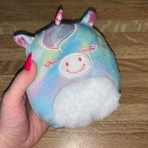 Small Anouk Rainbow Tie-dye Hollographic Detail Unicorn Squishmallow 5 inches!